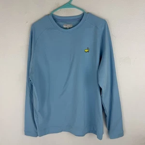 Masters Peter Millar Crew Neck Augusta Long Sleeve Sea Blue Large - Foto 1 di 5