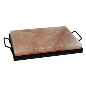 Mr. Bar-B-Q Pink Himalayan Salt Block 12 x 8 Inch Heat Or Chill W/ Serving Tray - Picture 1 of 5