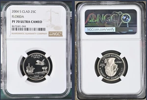 NGC 2004 S CLAD 25c PF 70 UC FLORIDA - Picture 1 of 1
