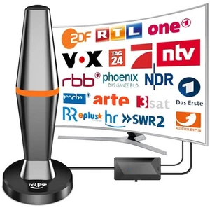 DVBT2 Antenne, zimmerantenne DVB-T & DVB-T2 Antennen mit Verstärker, Großer R... - Bild 1 von 10