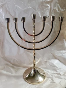 Vintage 7 Zweige Menora 24k vergoldet Karshi Jerusalem - Bild 1 von 3