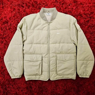 Chaqueta Obey Charlie Para Hombre M Medio Tostado Acolchada Puffer Skate - Totalmente Nueva Foto 1 de 3