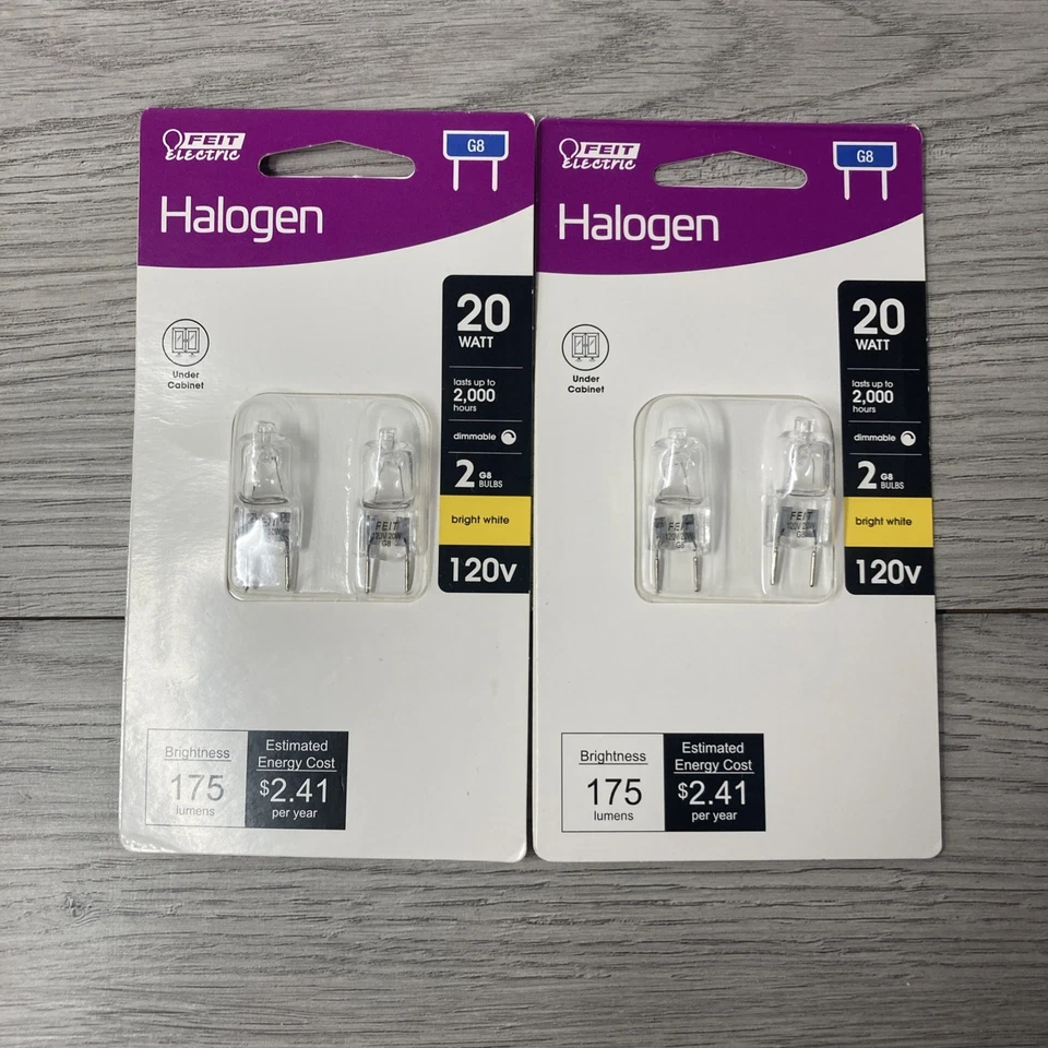 Feit Electric 20 Watt Bright White G8 Bi-Pin Base Dimmable 120V Light Bulb - x2 - Image 1 of 4