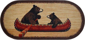 Cozy Cabin Bear Canoe Washable Rug, 20 in X 44 - Picture 1 of 1