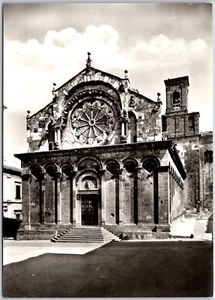 Catedral Basílica de Troya (siglo XII) Monumento Nacional Foto Real Postal RPPC - Imagen 1 de 2
