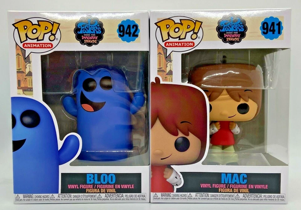 2x FUNKO POP BLOO & MAC FOSTER'S HOME FOR IMAGINARY FRIENDS SET AUTHENTIC NEW