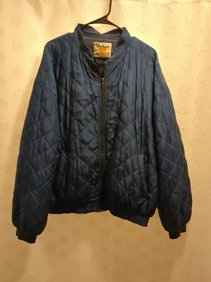 Vintage Protest  Silk Bomber Jacket Mens XL Full Zip Blue Casual 80's - Image 1 of 4