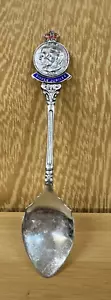 King George V HALLMARKED Silver Enamel Silver Jubilee Sugar Spoon Antique 1934 - Picture 1 of 4
