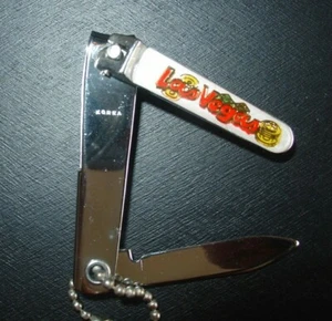 Vintage LAS VEGAS Nagel Zehenknipser mit Feile und Messer Made in Korea - Bild 1 von 7