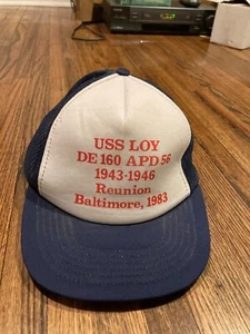 Vintage 1983 Navy Trucker Hat USS LOY DE 160 APD 56 1943-1946 Reunion Baltimore - Picture 1 of 4