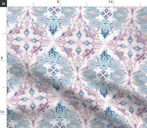 Winter Small Print Bohemian Mauve Painted Boho Spoonflower Fabric by the Yard