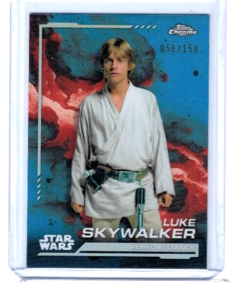2024 Topps Chrome Star Wars Luke Skywalker синяя переливающаяся карточка Noed 056/150 - Изображение 1 из 1