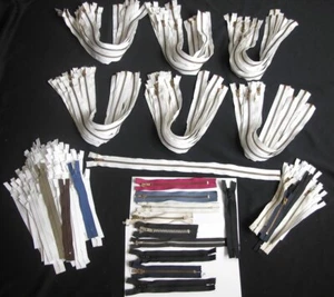 Vtg ZIPPER Zippers BUNDLE LOT 85 TALON Zippers YKK 172 NOS IDEAL White Brass 20" - Picture 1 of 8