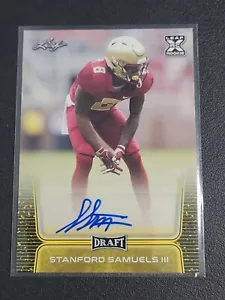2020 Leaf Draft Auto Gold Stanford Samuels III #BA-SS3 Auto - Picture 1 of 2
