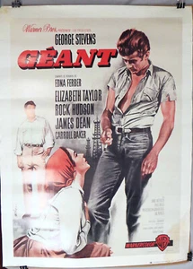 Seltenes Original 1978 George Steven GÉANT/GIANT James Dean französisches Filmplakat LESEN - Bild 1 von 7