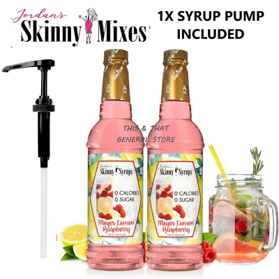 PACK DE 2 MEYER FRAMBUESA DE LIMÓN Jordans Jarabe Flaco SIN AZÚCAR CETO CERO CARBOHIDRATOS Foto 1 de 4