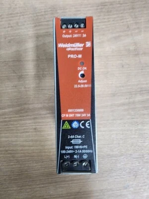 FUENTE DE ALIMENTACIÓN WEIDMULLER PRO-M 8951330000 CP M SNT 70W 24V 3A Foto 1 de 3