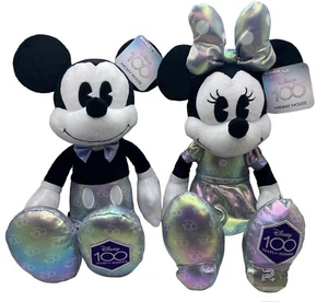 100th Anniversary Mickey & Minnie Mouse 17” Holographic Plush Limited Edition - Imagen 1 de 12