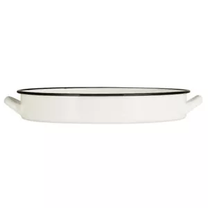 White Enamel Tray With 2 Handles Ø 31 cm by Ib Laursen - Picture 1 of 4