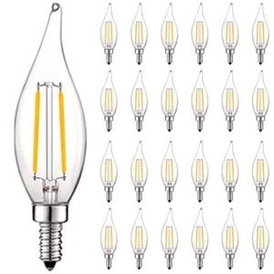 LUXRITE LED Light Bulbs Dimmable CA11 Edison 40-Watt 4000K Cool White (24-Pack) - Picture 1 of 6