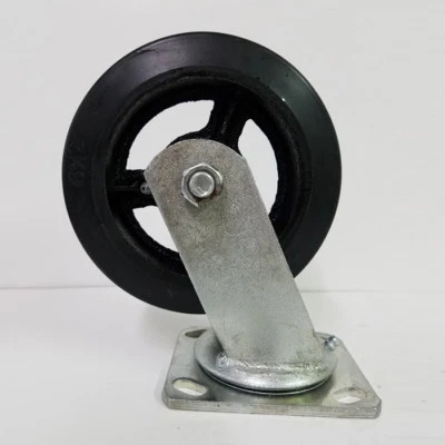 JC PACIFIC TRADING Heavy Duty 6" x 2" Swivel Mold-On Rubber Caster With Roller Bearing