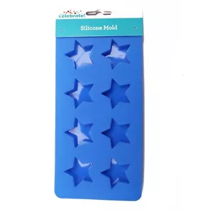 Star Silicone Mold, Way to Celebrate! Blue, Baking, Non-stick, 8 Cavities 8"x4" - Picture 1 of 5