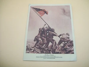 Vintage 1940's Cleveland Press Photo Old Glory On Mt. Suribachi Marines Iwo Jima - Picture 1 of 5