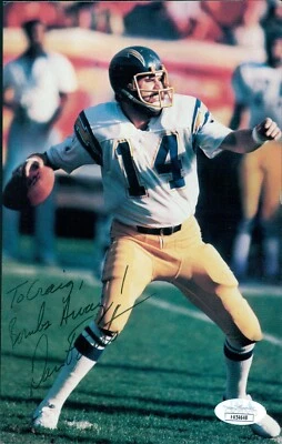 Dan Fouts San Diego Chargers Signed 5.5x8.5 Cut Page Photo JSA Authenticated - Image 1 of 2