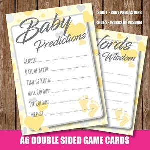 Baby Predictions Shower Game, Baby gender reveal wisdom 10 players Cards 32 - Picture 1 of 6