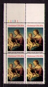 US USA Sc# 2063 MNH FVF PL# BLOCK Madonna and Child Raphael Art Xmas Christmas - Picture 1 of 1