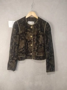Jaeger Jacket/Coat Black Whimsigoth Velvet Women's S 8 SBlack Gold Smart Casual - Picture 1 of 13