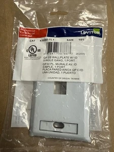 Leviton 43080-1L1 Stainless Steel Wallplate Single-Gang 1-Port with ID Windows - Afbeelding 1 van 2