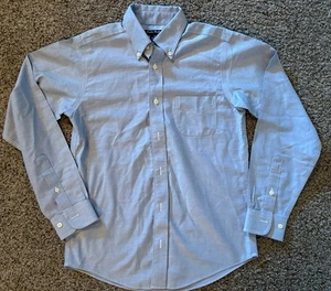 Brooks Brothers Classic Boys Size 12 Blue Button Down Dress Shirt Non-Iron Shirt - Picture 1 of 5