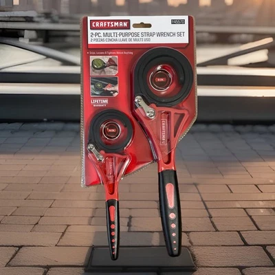 New Craftsman 2 Piece Rubber Strap Wrench Tool Set 4 & 6 Inch oil filter & Lids - Image 1 of 4