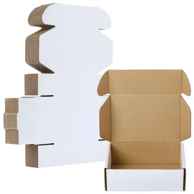 6x4x2'' Shipping Boxes 50 Pack White Corrugated Cardboard Box Mailer Paper Boxes - Image 1 of 4