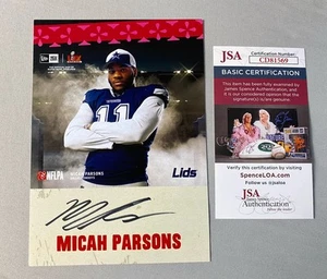 DALLAS COWBOYS- MICAH PARSONS AUTOGRAPH 5x7 NFLPA PROMO CARD JSA CD81569 - Picture 1 of 2