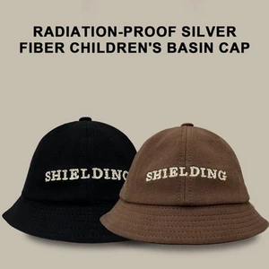 Kids Silver Fiber Anti-Radiation Bucket Hat EMF RF Shielding Protection Cap - Picture 1 of 10