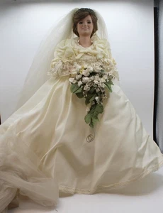 MUÑECA NOVIA PRINCESA DIANA PORCELANA VINTAGE 1981 DANBURY COMO NUEVA CON SOPORTE SIN CERTIFICADOS - Imagen 1 de 8