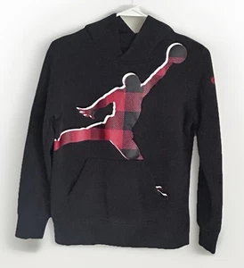 Nike Air Jordan Jumpman Boys Hoodie Size M 10-12 Black Red Pullover - Picture 1 of 5