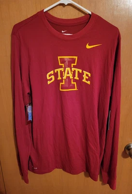 Camisa de manga larga para hombre Iowa State Cyclones Nike roja talla mediana Foto 1 de 4