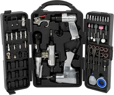 71 Piece Air Tool and Accessories Kit, Impact Wrench, Air Ratchet,Die Grinder - Image 1 of 4