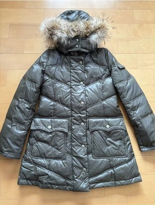 Burberry Down Coat Puffer Jacket Color Khaki Burberry pattern lining From Japan - Image 1 of 4