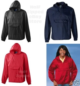 Augusta Sportswear Packable Half-Zip Pullover Jacket 3130 S-2XL Hooded Rain Coat - Picture 1 of 11