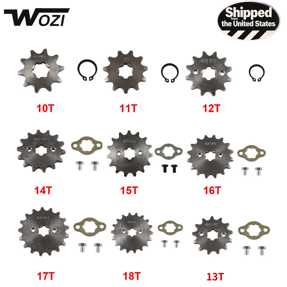 420Chain 17mm 10-18T Front Sprocket For 50 70 90 110 125 140cc ATV Pit Dirt Bike - Image 1 of 1