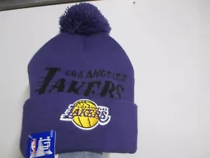 LOS ANGELES LAKERS HOMBRE ULTRA JUEGO "CLÁSICO" (INVIERNO POMPÓN) SOMBRERO (O/S) NUEVO CON ETIQUETAS PRPL - Imagen 1 de 3