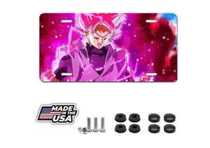 Dragon Ball Goku Black Pink Anime Manga License Plate Auto Truck Car Tag Gift - Picture 1 of 4