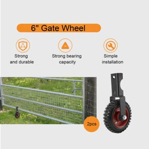 6" Heavy Duty Rubber Rolling Gate Wheels for Farm Chain Link Fence Rolling Gates - Picture 1 of 12