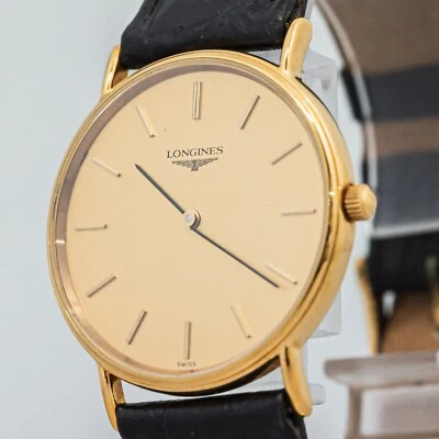 Sin Tarifas **CASI COMO NUEVO** LONGINES La Grande Classique L4.637.2 Cuarzo Dorado Para Hombre Foto 1 de 4