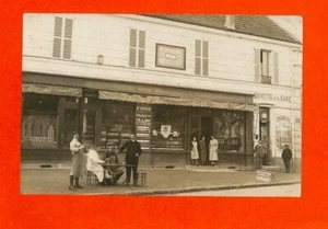 DUN (18) ? CARTE PHOTO / CAFE BLAVIER / BUVETTE DE LA GARE / BISCUITS LU - Bild 1 von 2