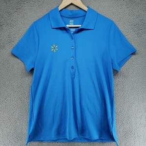 Walmart Blue Womens L Employee Work Polo Embroidered Logo Uniform - Picture 1 of 14